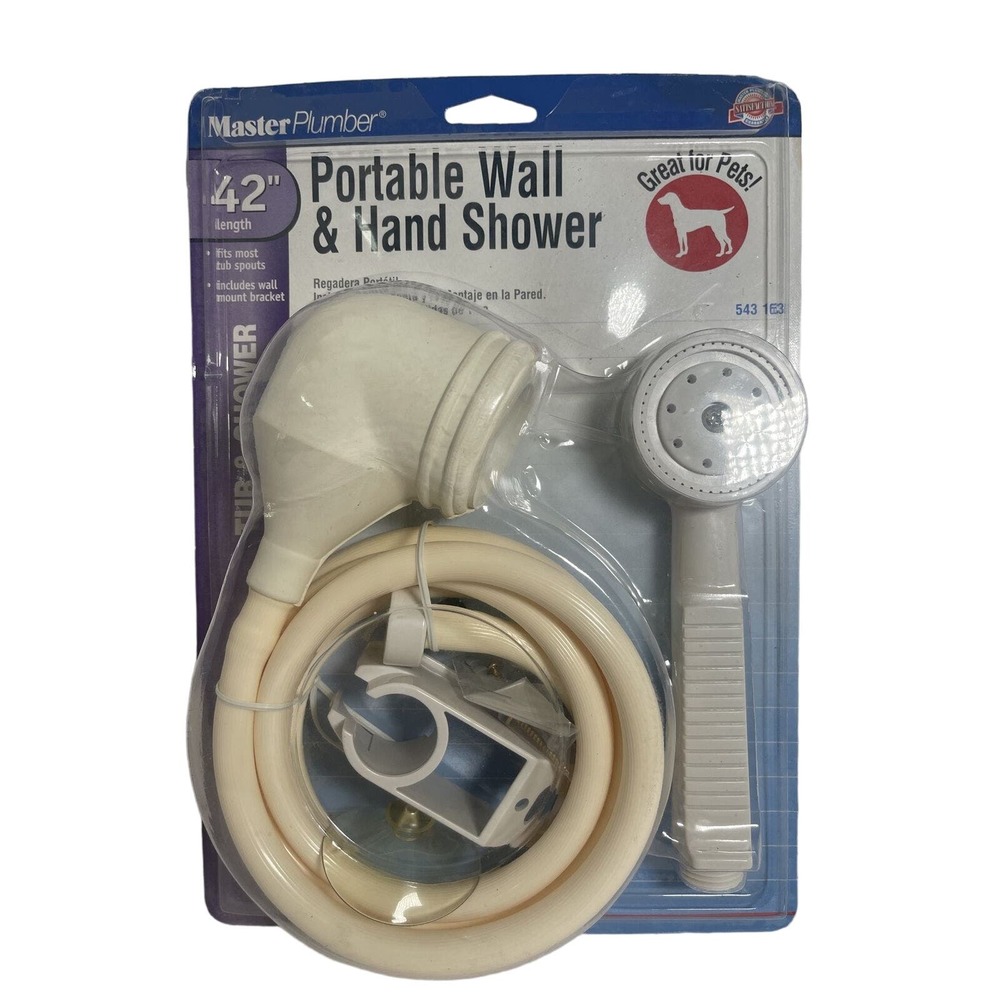 New Master Plumber 42” Portable Wall And Hand Shower Great For Pets